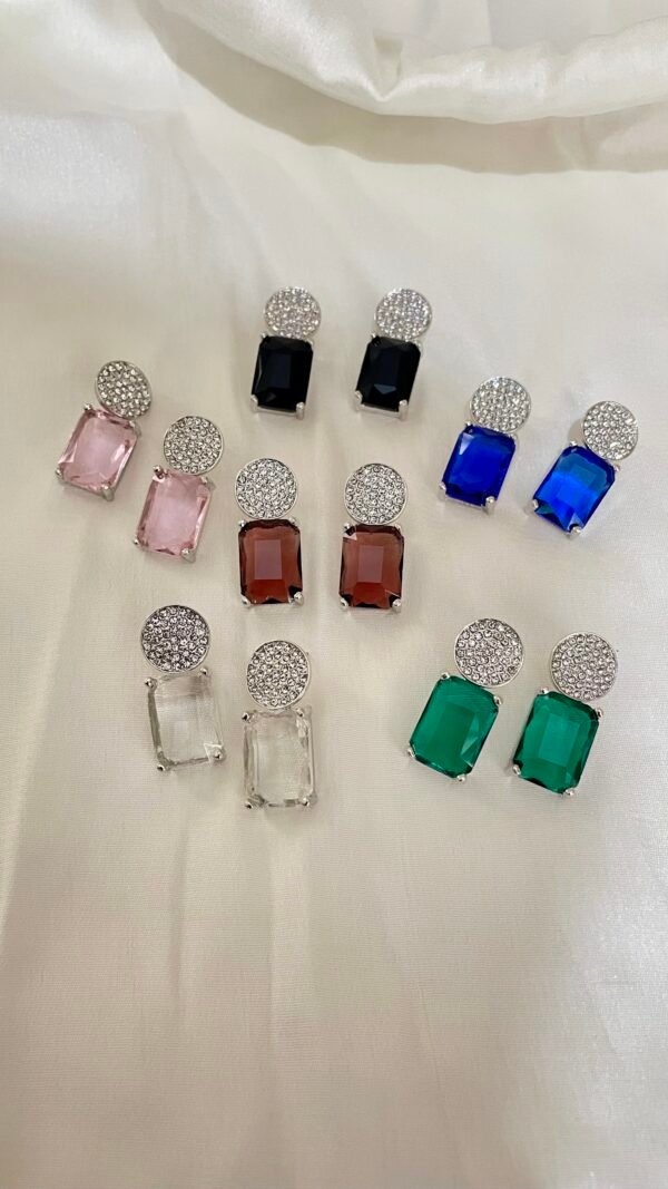 Gemstone Glam Earrings combo of 6