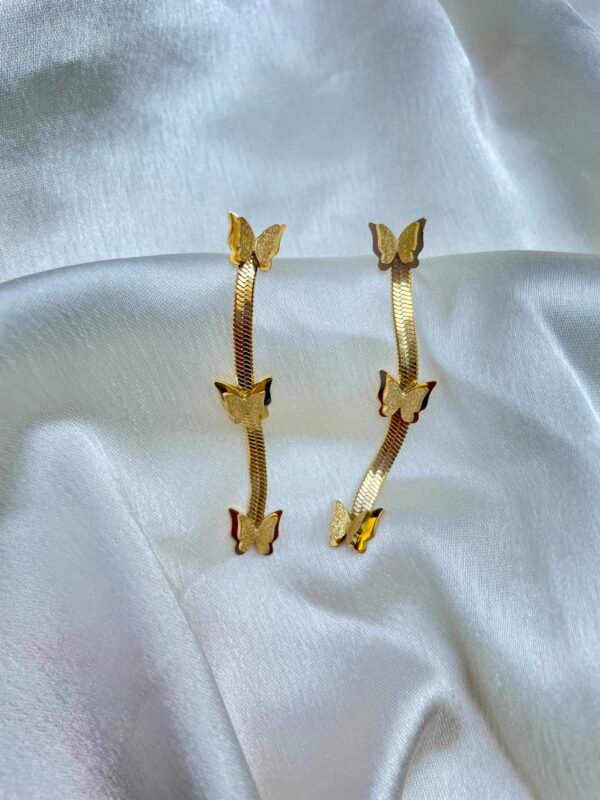 Butterfly Snake Chain Earrings - Image 2