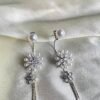 AD Stone Silver Plated Dangler Earrings - Image 3